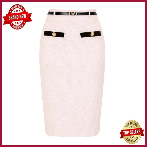 Dresses & Skirts - Knee-Length Tweed Pencil Skirt High Waisted Bodycon Office Work